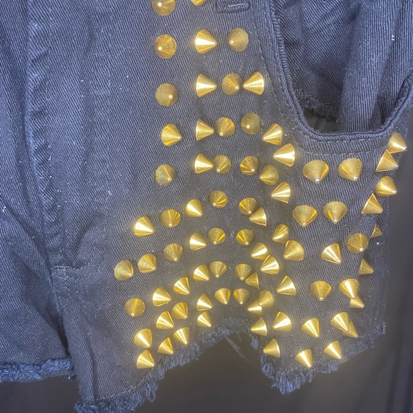 3/$30 Black studded shorts - Picture 3 of 4